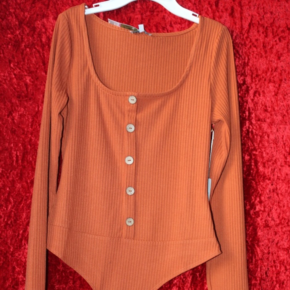 Orange Long Sleeved Body Suit - Picture 2 of 8